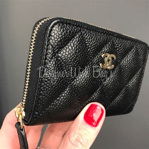 chanel small wallet size|Chanel small wallet with zipper.